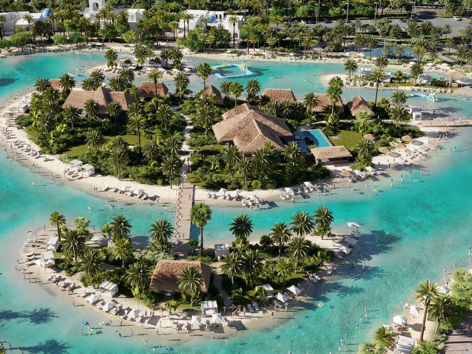 DAMAC Lagoons clubhouse by the water — official DAMAC still